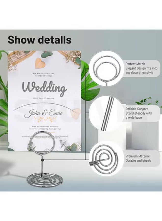 fantasize 30PCS Table Number Holders Place Card Holder - Photo Holders for Tables, Cards Stand Name Menu Clips, Table Sign Holders for Wedding Anniversary Birthday Party, Silver - Image 3